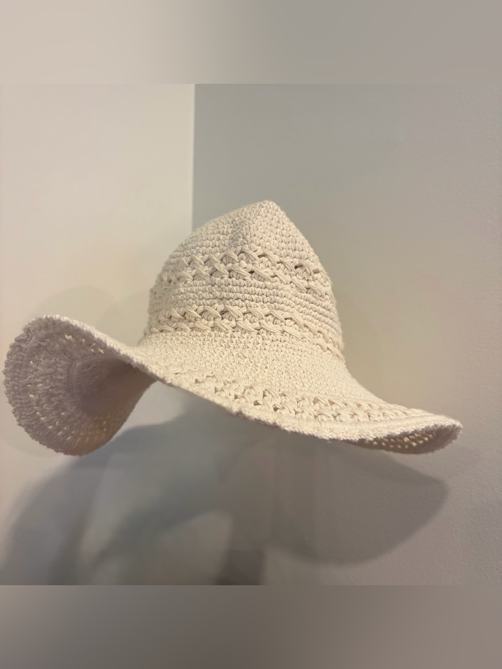 San Diego Hat Co Silver Wave Cotton Crochet Sun Hat Natural Cream UPF 50+ OS